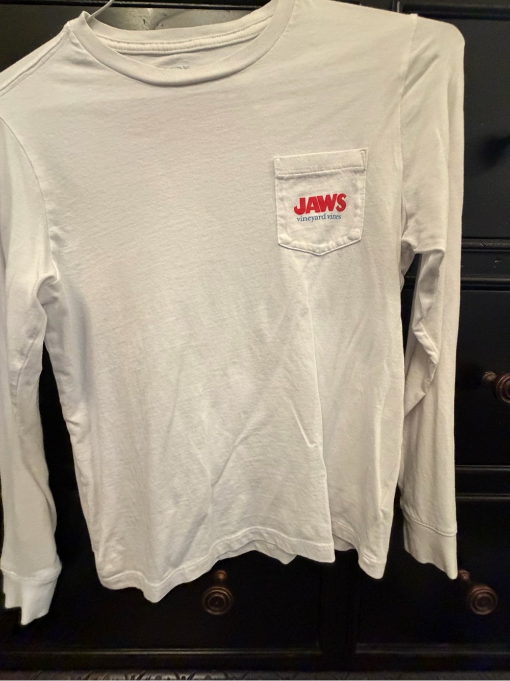 Vineyard Vines x JAWS White Long Sleeve Pocket Tee kids